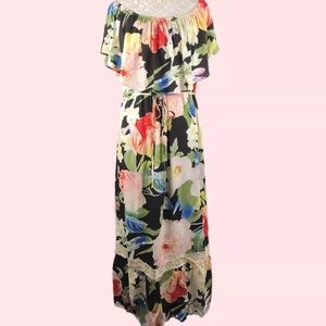 Umgee Maxi Dress Off Shoulder Floral New S M L New